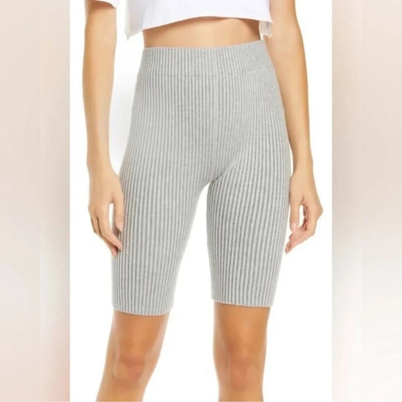 Lunya Cozy Cotton Silk Soft Ribbed Shorts Heather Grey Small Casual Lounge - Picture 5 of 5